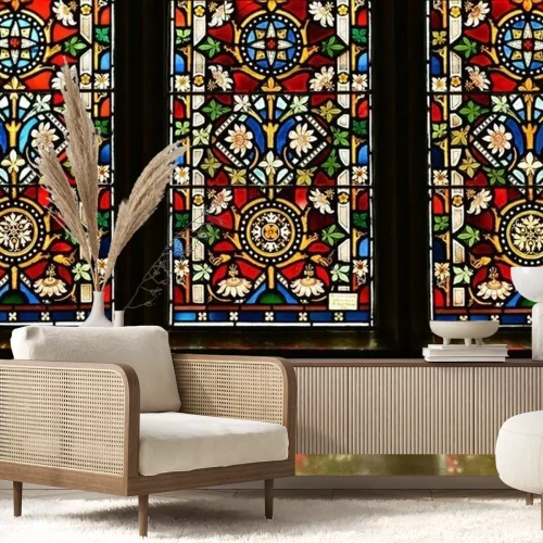 Sticker Kleurrijke glas-in-loodramen