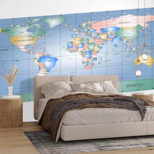 Sticker Gedetailleerde kaart met namen van landen, vector geïsoleerd door g