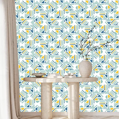 Behang Seamless hand draw Folk pattern. weave lines ornament.