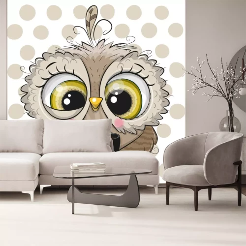 Sticker Slaperige uil met koffie