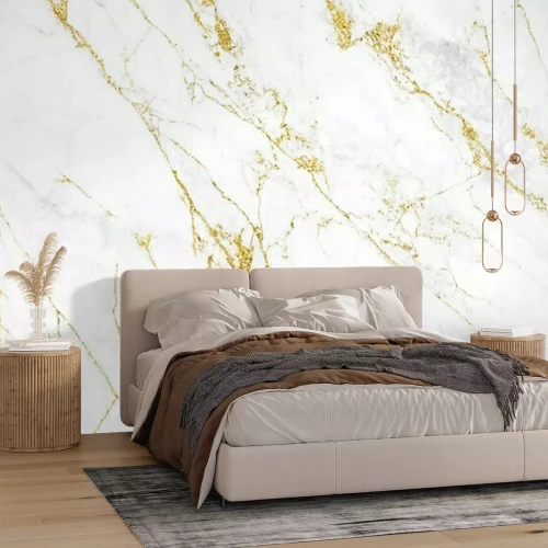 Fotobehang Marmeren witte muur