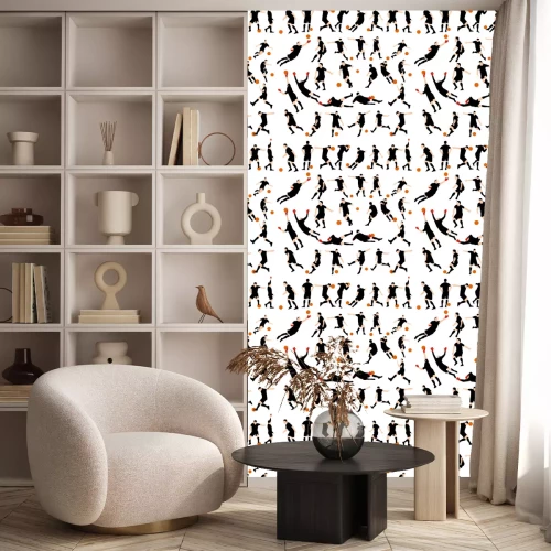 Behang voetbal silhoette set