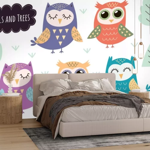 Sticker Uilen tussen de bomen