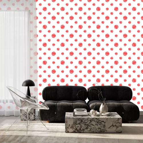 Behang Vector sports seamless pattern with baseball balls