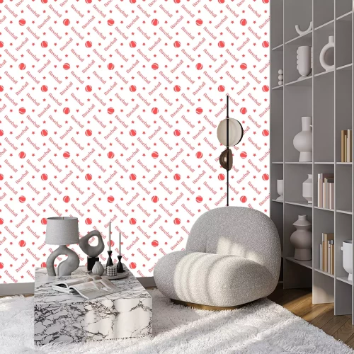 Behang Vector sports seamless pattern with baseball balls