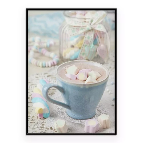 Poster Pastelkleurige foto met snoepjes