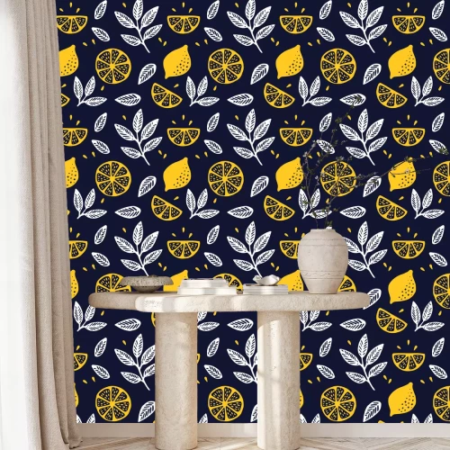 Behang Citroen helften