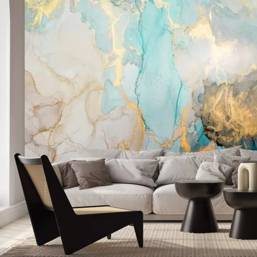 Fotobehang Gekleurde marmeren muur