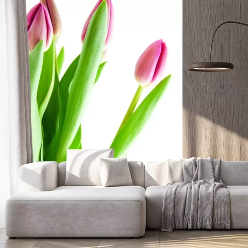 Sticker Bloemen met weelderige groene bladeren