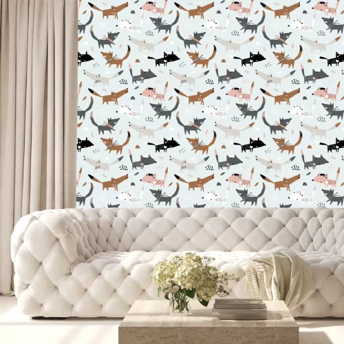 Behang Honden met een wolf in Scandinavische stijl