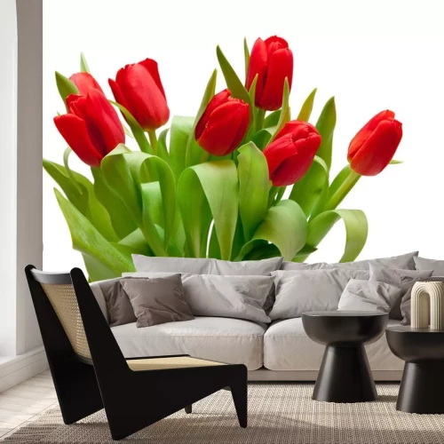 Sticker 3d bloemen op witte achtergrond