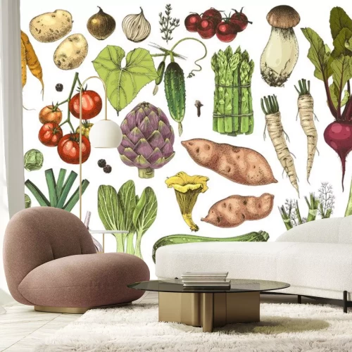 Sticker Hand drawn vegetables collection