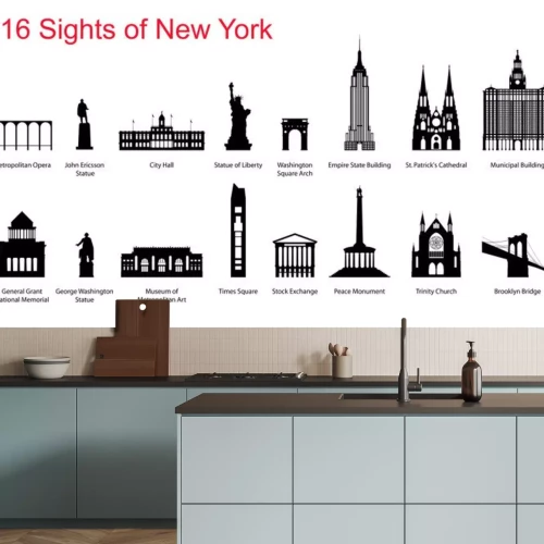 Sticker 16 Sights of NEW YORK