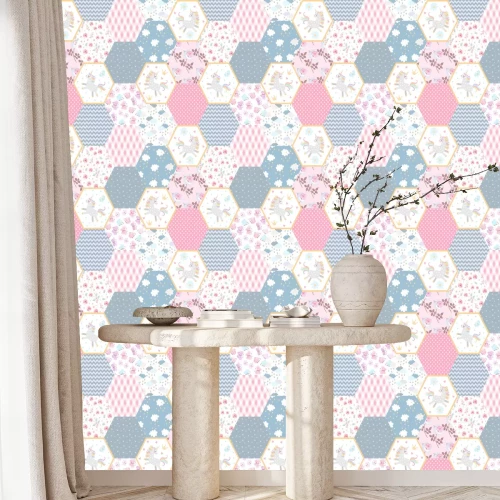 Behang Mozaïek voor meisjes met paarden