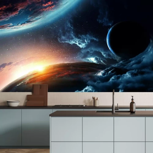 Fotobehang Abstractie met ruimte en planeten