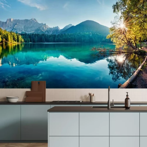 Fotobehang Alpenmeer Fusine