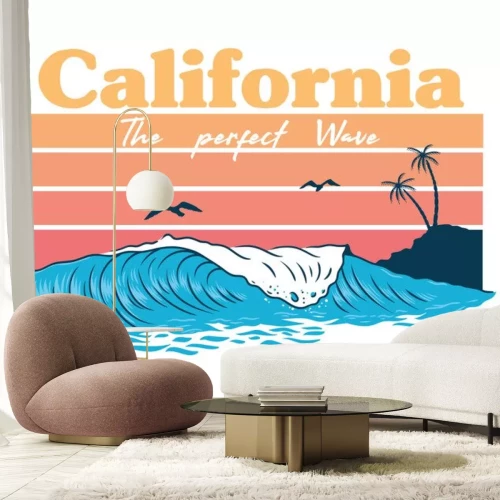 Sticker California wave print 