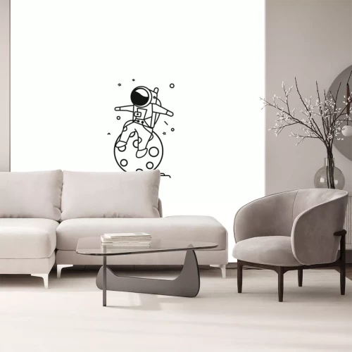 Sticker Astronautenmaan en sterren
