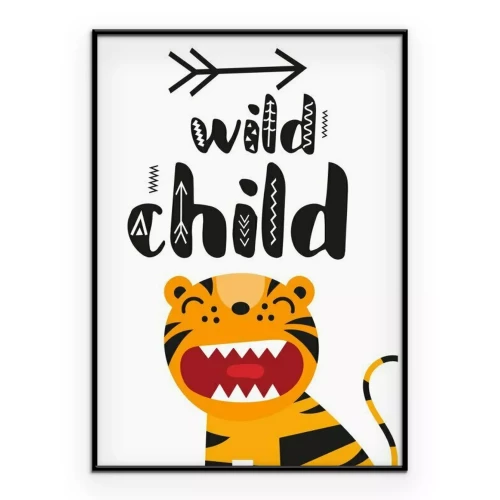 Poster Grappige tijger met een opschrift