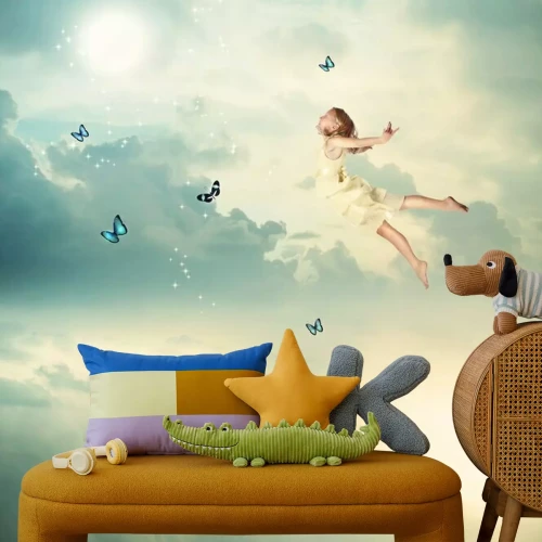 Fotobehang Het vliegende meisje