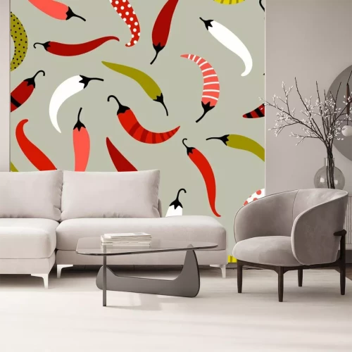 Sticker Kleurrijke afbeeldingen met bonte pepers