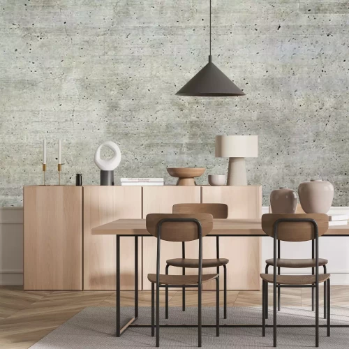 Fotobehang Betonnen muur met gaten