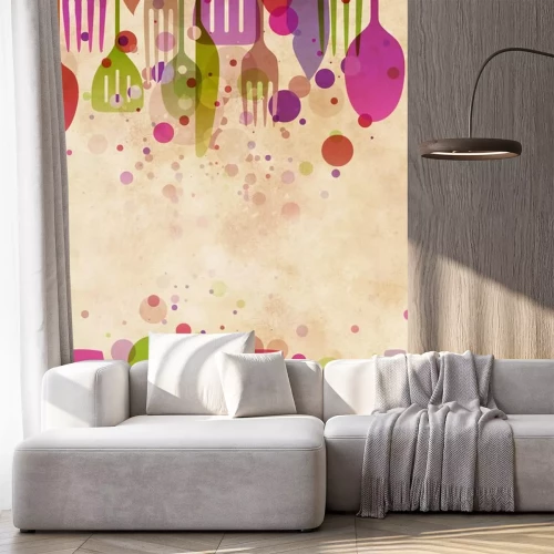 Sticker Regenboogglazen en keukenaccessoires