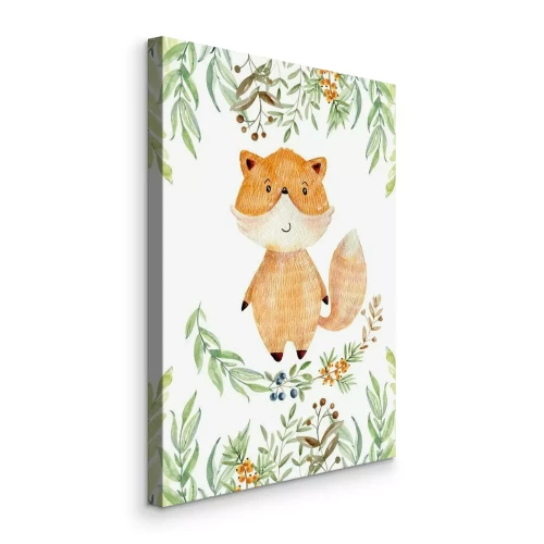 Canvas Een sprookjesachtige vos tussen de takjes