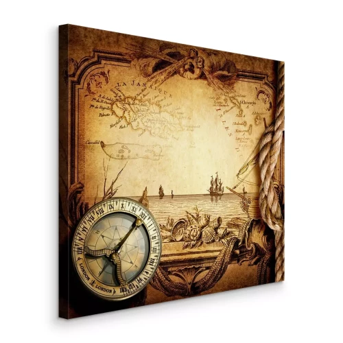 Canvas Vintage nautische motieven uit het verleden