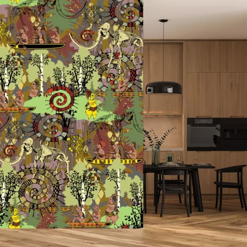 Sticker Abstracte afbeeldingen geïnspireerd op oude culturen