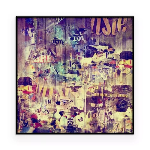 Poster Een muur vol oude grunge-posters