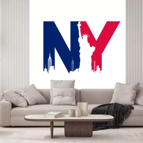 Sticker NY, New York logo. Vector logotype icon.