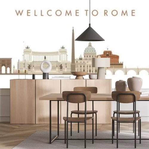 Sticker Illustration of an city background, rome