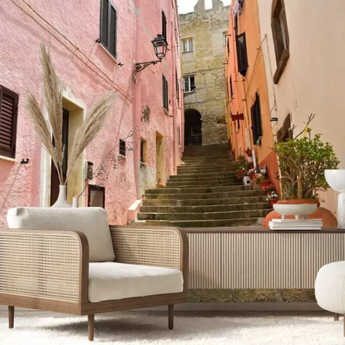 Fotobehang Uliczka w Castelsardo na Sardynii