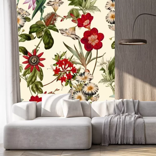 Sticker Wilde veldbloemen op een lichte achtergrond