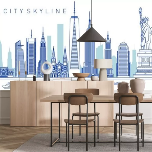 Sticker vector illustration of New York City skyline