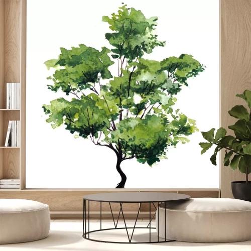 Sticker Groene bladeren aan de boom