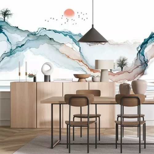 Fotobehang Abstract aquarellandschap