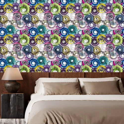 Behang Kleurrijke cirkeltekeningen