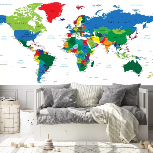 Fotobehang Wereldkaart - landen