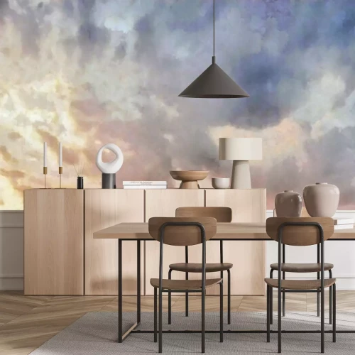 Fotobehang Beatiful Sky with Clouds Expressive Oil Painting