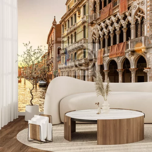 Fotobehang Venetië bij zonsondergang met uitzicht op het Gouden Huis