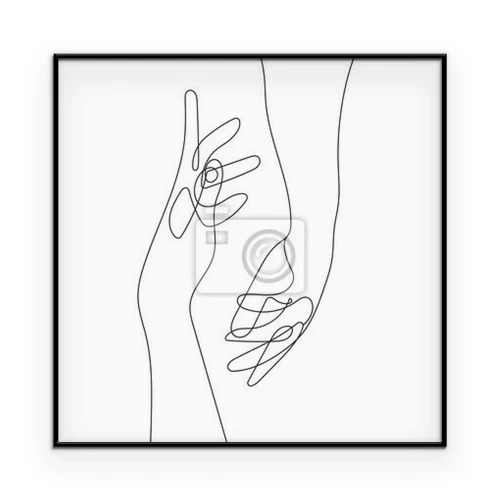 Poster Lijntekening van handen