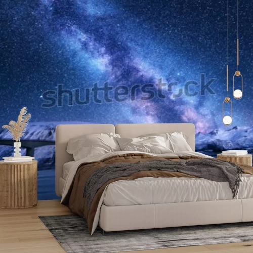 Fotobehang Heelal boven de bergen