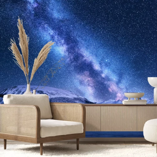 Fotobehang Heelal boven de bergen