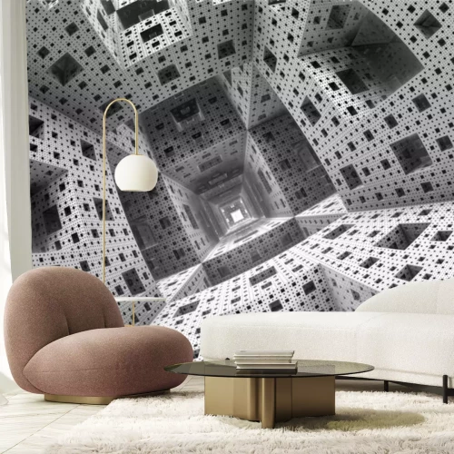 Fotobehang Abstracte geometrische tunnel