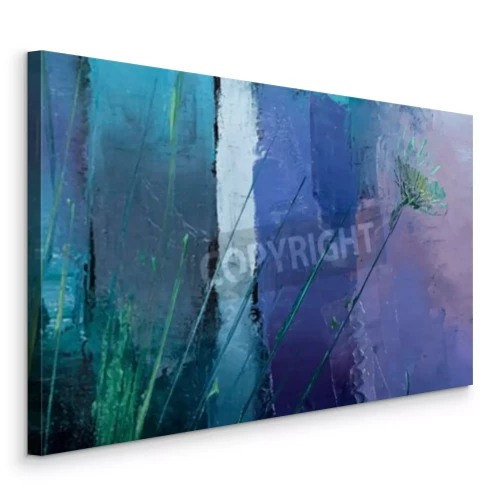 Canvas Abstractie die olieverfschilderij imiteert