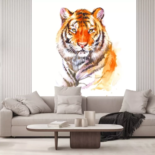 Sticker Portret van een waardige tijger