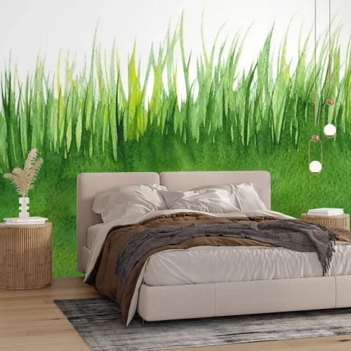 Fotobehang Gras in aquarel