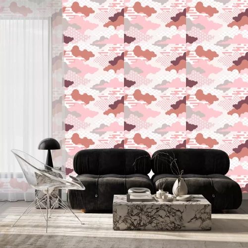 Behang 和柄を用いた雲の背景イラスト　エ霞　青海波　鹿の子絞り